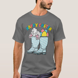 Happy Easter Day High Boots Easter Eggs Hunter Kid T-Shirt