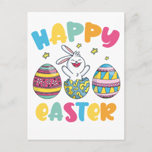 happy easter day holiday postcard