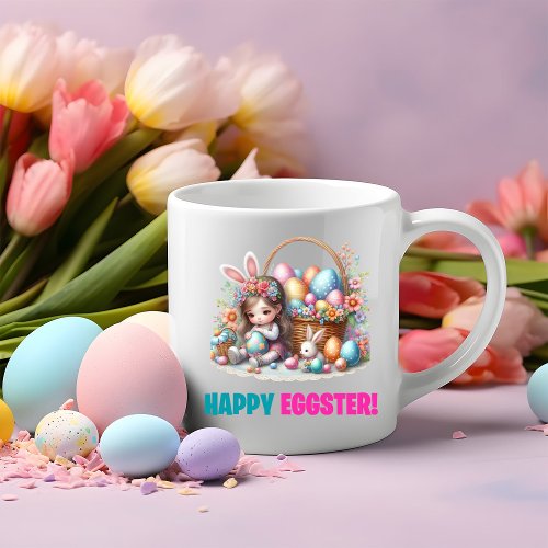 Happy Easter Day _ Kawai Baby Rabbit Two_Tone Coffee Mug