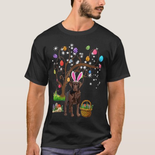 Happy Easter Day Labrador Retriever Hunting Eggs E T_Shirt