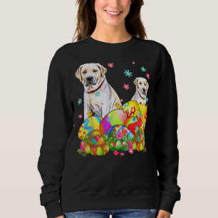 Happy Easter Day Labrador Retriever With Easter Eg Sweatshirt