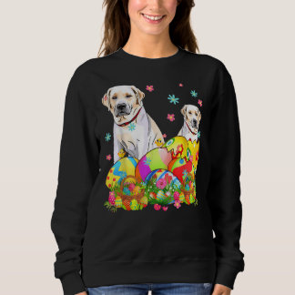 Happy Easter Day Labrador Retriever With Easter Eg Sweatshirt