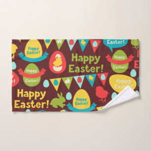 Happy Easter day- Pattern Bunny And Eggs Easter Hand Towel