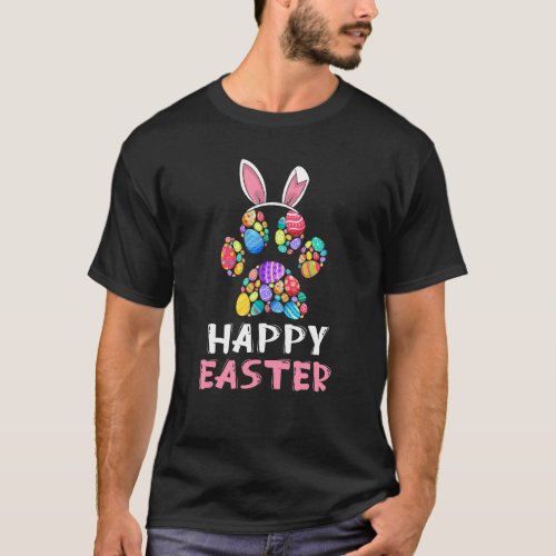 Happy Easter Day Paw Bunny Dog Cat Mom Dad Pet T_Shirt