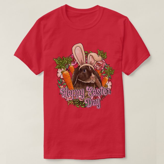 Happy Easter Day Rabbit T-Shirt (Design Front)