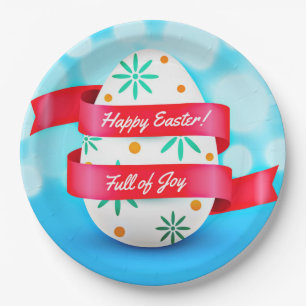 Happy Easter Day Realistic Style-23198 Paper Plates