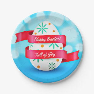 Happy Easter Day Realistic Style-23198 Paper Plates