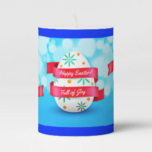 Happy Easter Day Realistic Style-23198 Pillar Candle