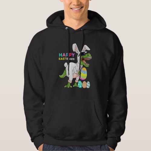 Happy Easter Day T Rex Bunny Dinosaur Eggs Boys Ki Hoodie