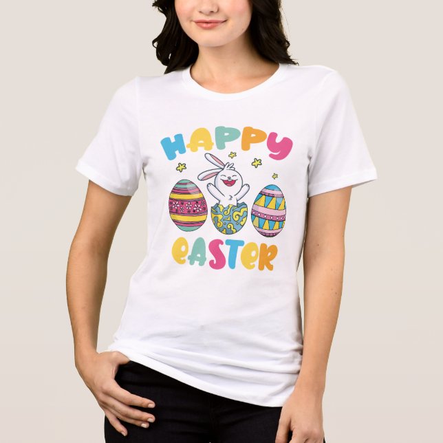 happy easter day Tri-Blend shirt (Front)