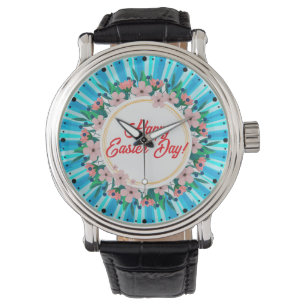 Happy Easter Day With Floral Frame-23046 Watch