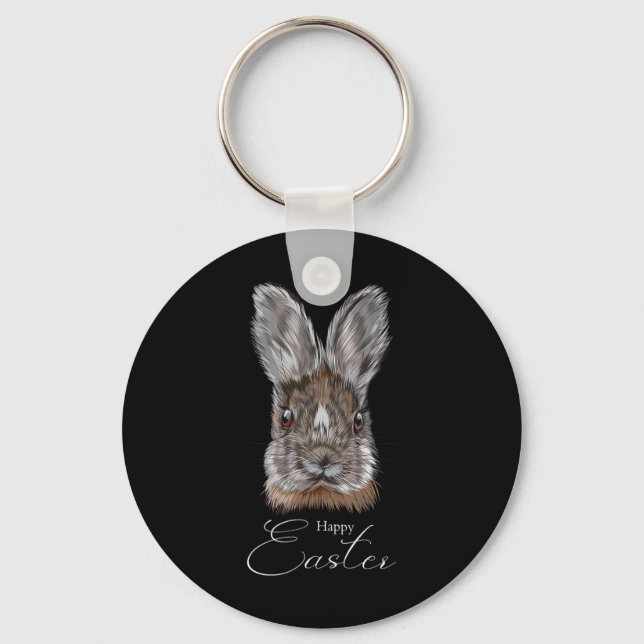 Happy Easter Day With My Bunny Face Realistic Grap Keychain (Front)