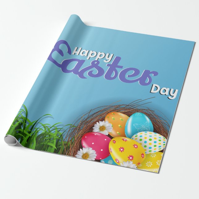 Happy Easter day Wrapping Paper (Unrolled)