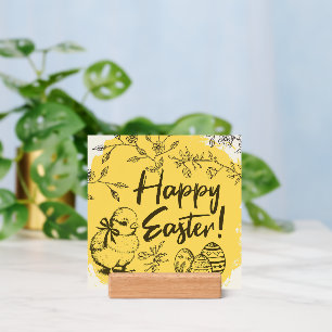 Happy Easter Decor Small Sign Wood Holder