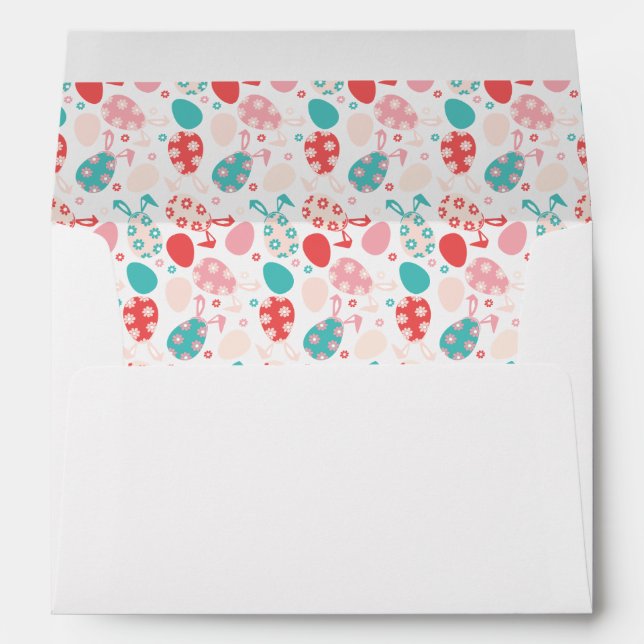 Happy Easter Decorated Eggs Bunny Ears Envelope (Back (Bottom))