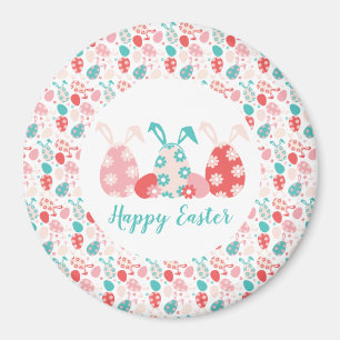 Happy Easter Decorated Eggs Bunny Ears Magnet