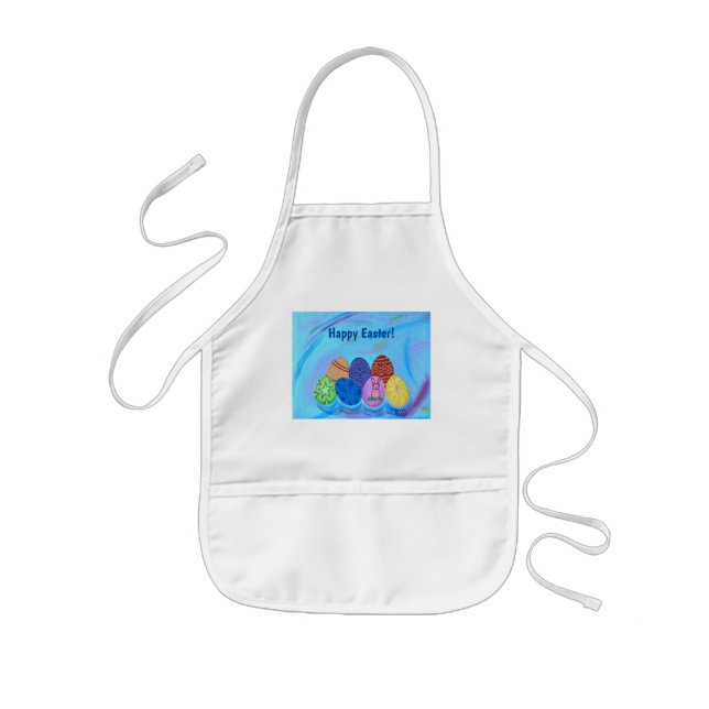 Happy Easter Decorative Eggs Aprons for Kids (Front)