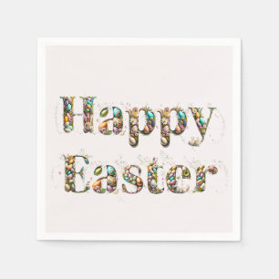 Happy Easter Decorative text Napkins