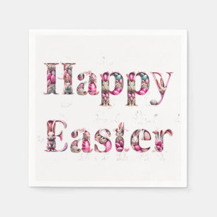 Happy Easter Decorative text Napkins