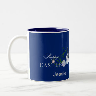 Happy Easter Design Two-Tone Coffee Mug