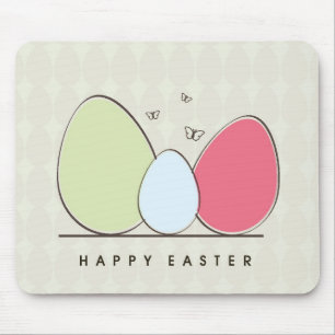 Happy Easter Design with Colorful Eggs Mouse Pad