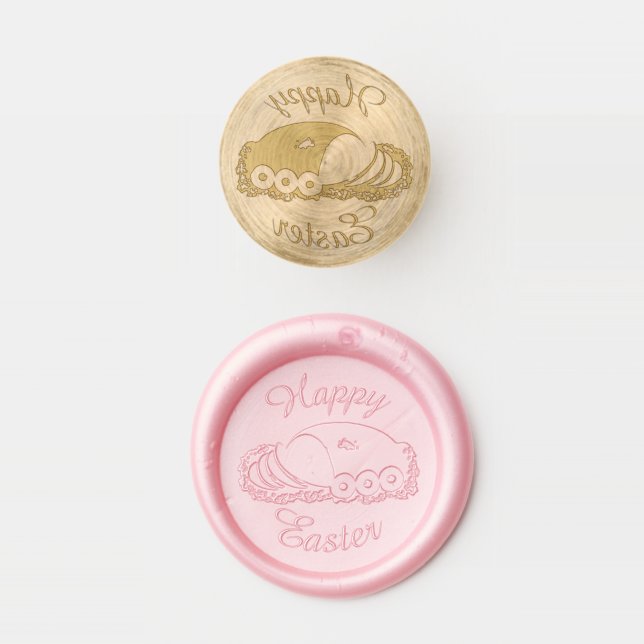 Happy Easter Dinner Glazed Pink Holiday Ham  Wax Seal Stamp (Stamped)