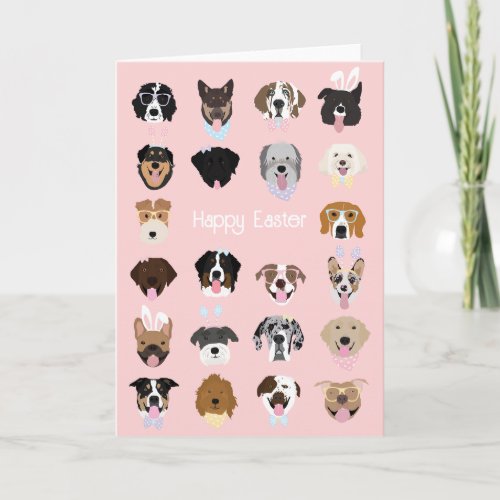 Happy Easter Dog Face Pattern Card