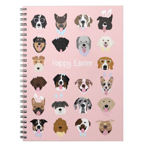 Happy Easter Dog Face Pattern Notebook