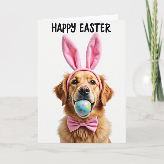 Happy Easter Dog Portrait Card (Front)