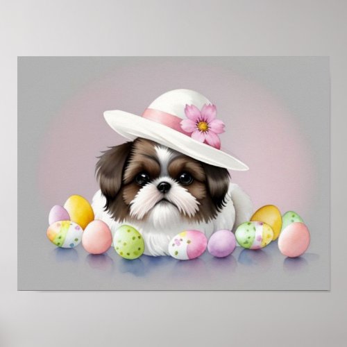 Happy Easter Dog Poster