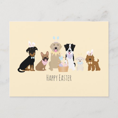 Happy Easter Dogs Postcard