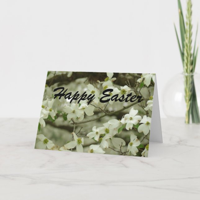 Happy Easter Dogwood Branch Card (Front)
