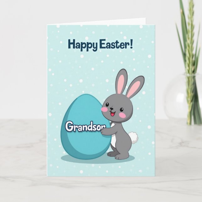Happy Easter Dots Grandson Card (Front)