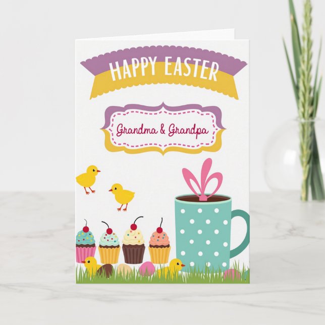 Happy Easter Dotted Frame Card (Front)