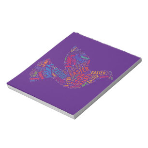 Happy Easter Dove Greeting Text Notepad