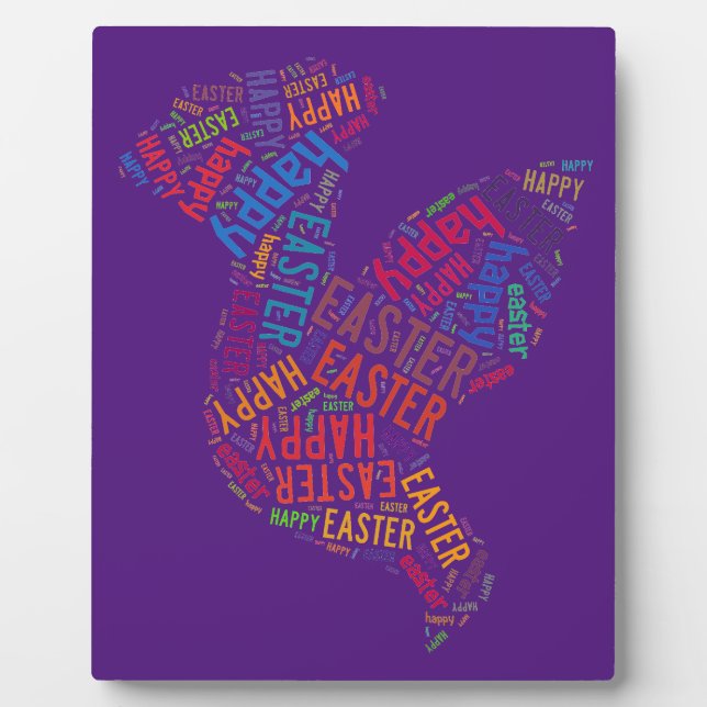Happy Easter Dove Greeting Text Plaque (Front)
