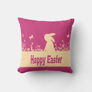 happy Easter,dreamy hare Throw Pillow