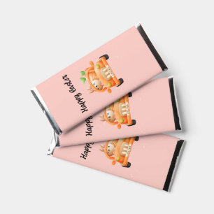 Happy Easter driver bunny on pink Hershey Bar Favors