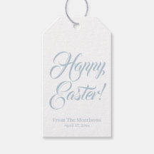 Happy Easter dusty blue custom script cute elegant