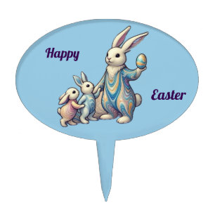 HAPPY EASTER ~ EASTER BUNNIES ~ CAKE TOPPER