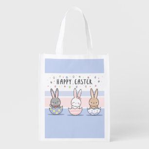 Happy Easter, Easter Bunnies Grocery Bag