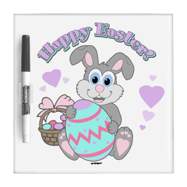 Happy Easter! Easter Bunny Dry-Erase Board (Front)
