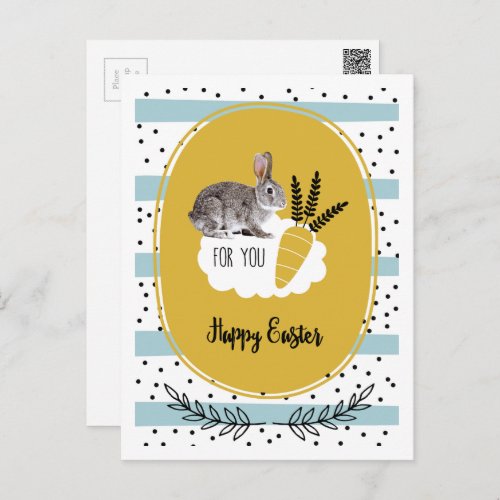 Happy Easter Easter Bunny  Holiday Postcard