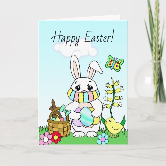 Happy Easter, Easter Bunny in Facemask Card (Front)