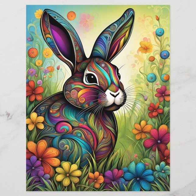 Happy Easter - Easter bunny in flowers (Front)
