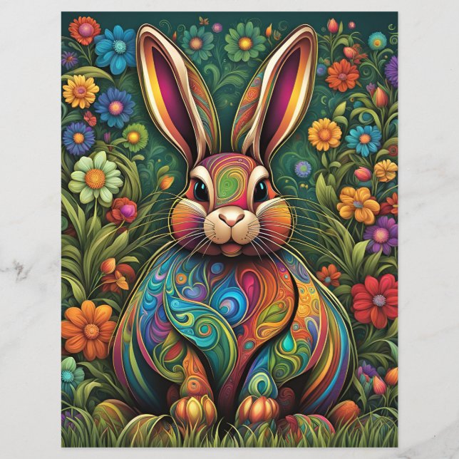 Happy Easter - Easter bunny in flowers 2 (Front)