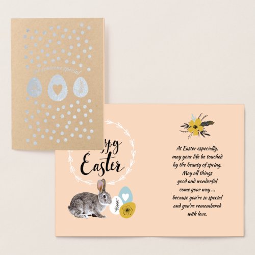 Happy Easter  Easter Bunny Luxury  Foil Card