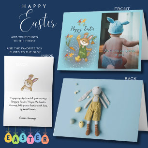 Happy Easter Easter Bunny & Photo Folded Card
