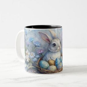 Happy Easter. Easter Bunny.  Two-Tone Coffee Mug