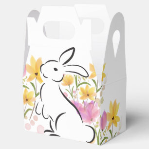 Happy Easter Easter Bunny Watercolor Flowers Favor Boxes